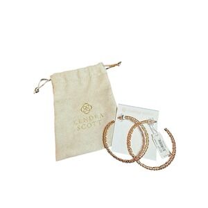 Kendra Scott Maggie 2.5" Large Hoop Earrings Rose Gold Filigree Post RSG 715